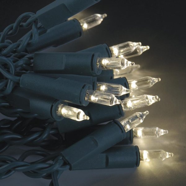 Traditional LED Fairy Lights - warm white on green cable