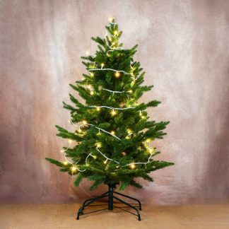 Indoor LED String Lights - warm white on white cable - on tree